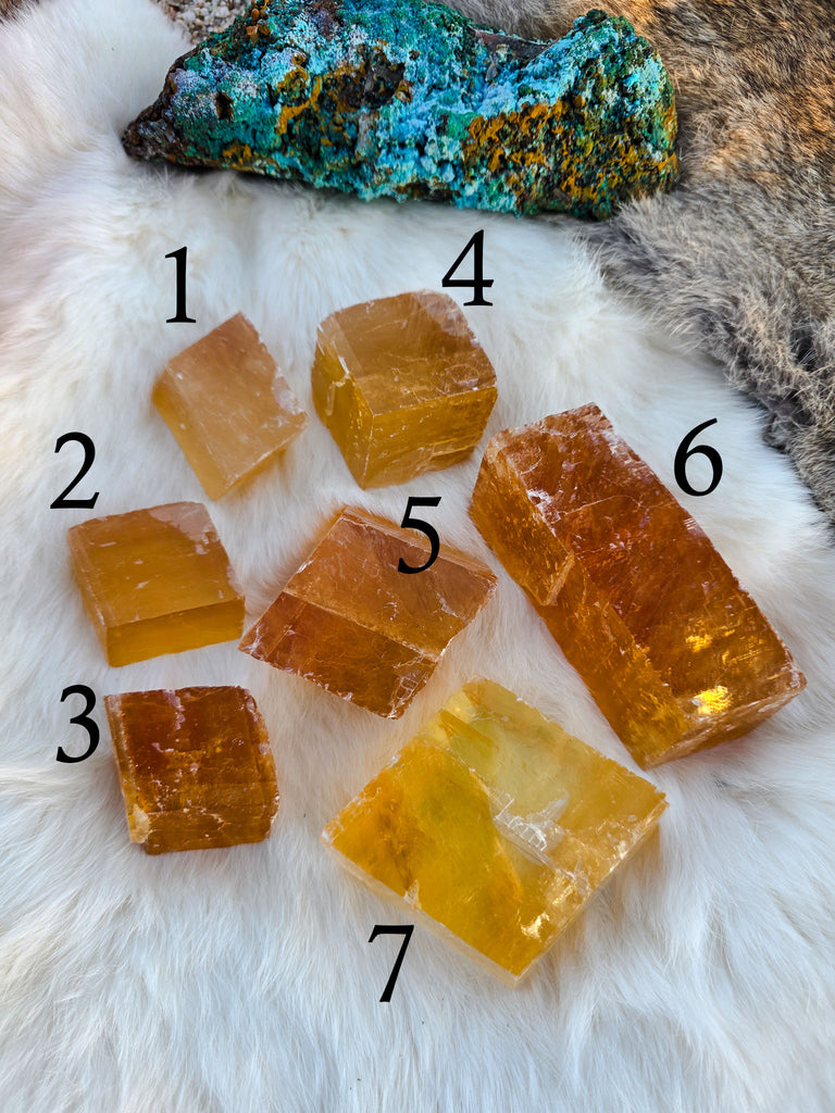 Orange Optical Calcite Crystal Chunks