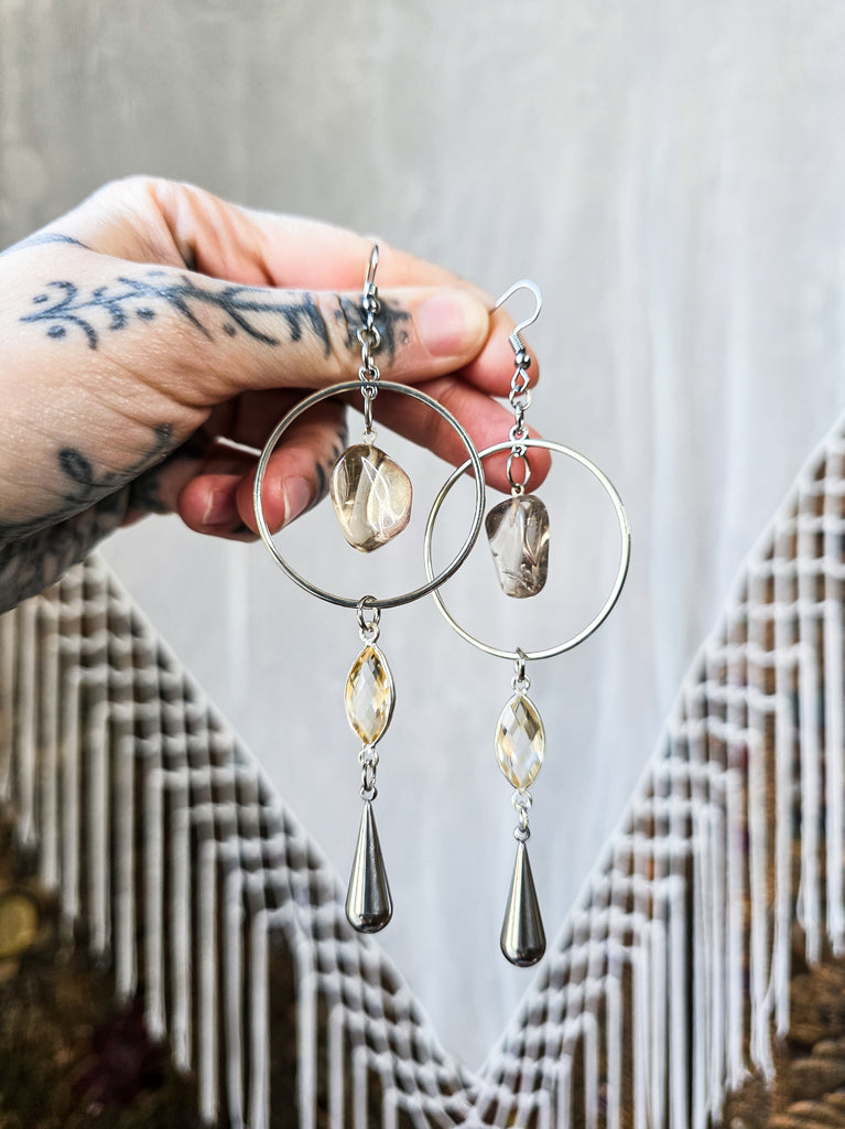 Dew Drop Crystal Hoop Earrings