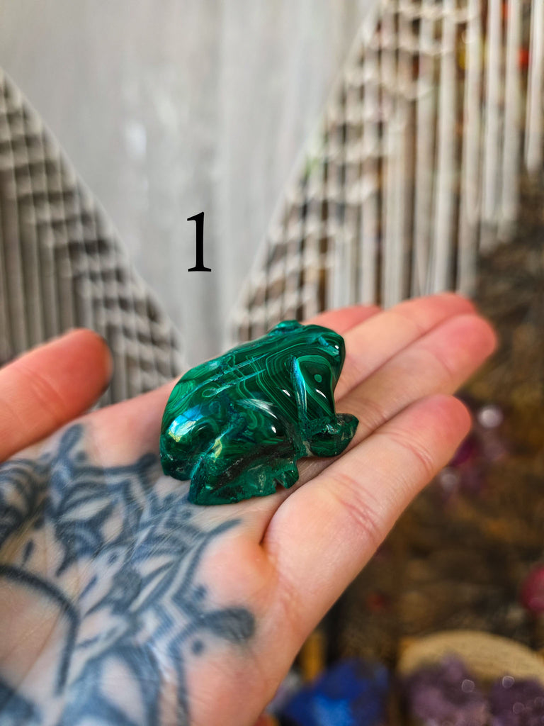 Malachite Crystal Frogs