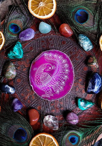 Agate Slice - Pink Peacock