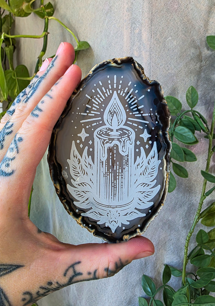 Candle Magic Agate Slice Crystal