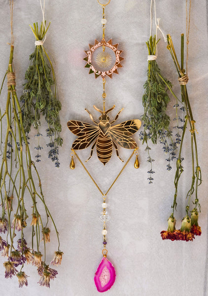 Golden Honey Bee Suncatcher