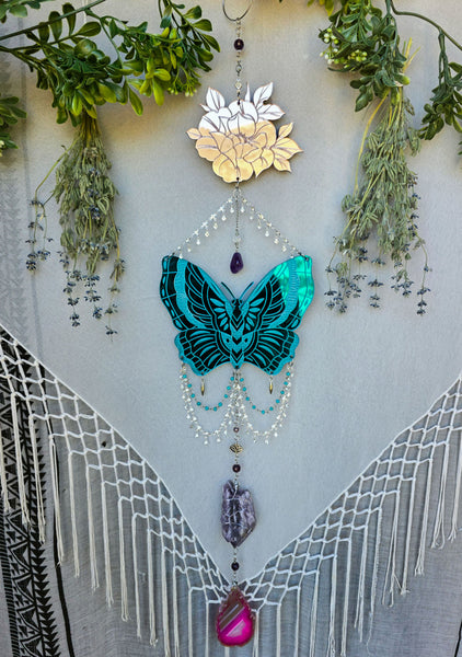 Metamorphosis Blue Butterfly Suncatcher