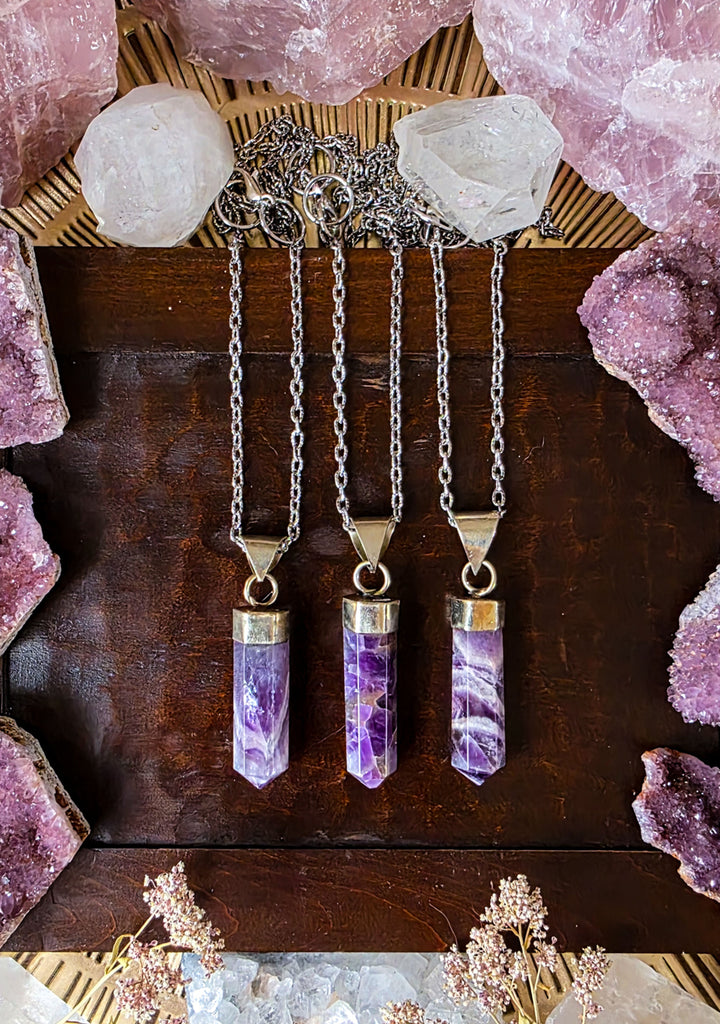 Amethyst Crystal Point Necklace