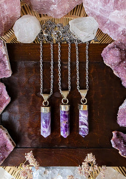 Amethyst Crystal Point Necklace