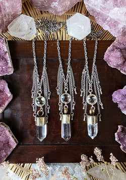 Clear Quartz Cascades Crystal Necklace