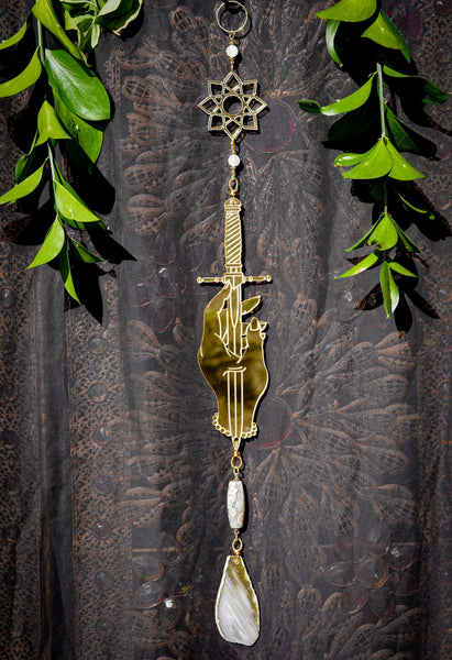 Gold Hand of Fate Mirrored Suncatcher