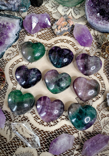 Fluorite Heart Crystals