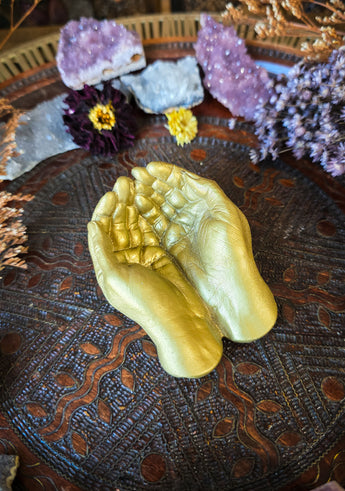 Gold Holding Hands Display Holder