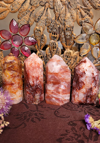 Hematoid Quartz Crystal Towers