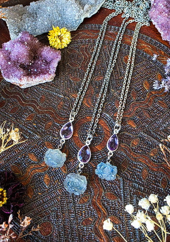 Silver Amethyst Romance Crystal Necklaces