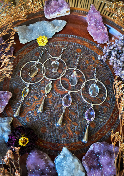 Dew Drop Crystal Hoop Earrings