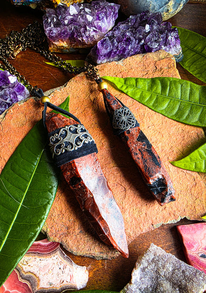 Mahogany Obsidian Fragment Amulet Necklaces