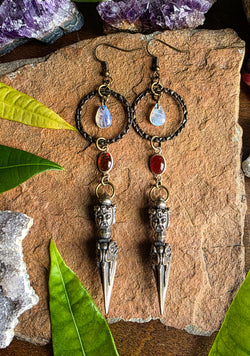 Phurba Dagger Crystal Earrings