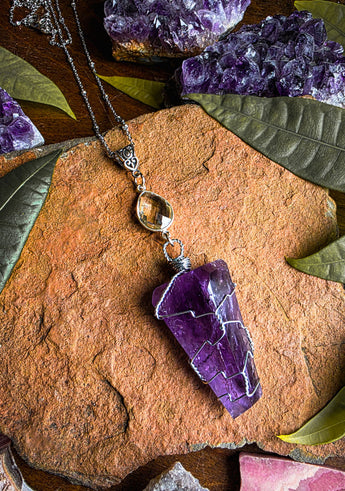 Amethyst with Topaz Crystal Necklace