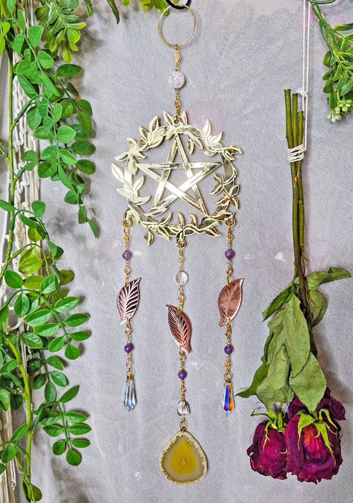 Pentacle Star Wreath Suncatcher