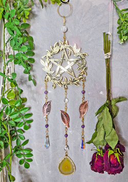 Pentacle Star Wreath Suncatcher
