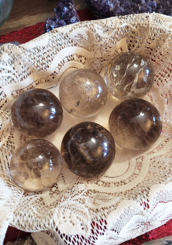 Smokey Quartz Crystal Spheres
