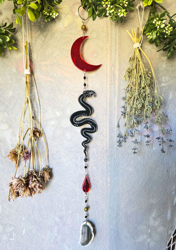 Snake Charmer Blood Moon Suncatcher