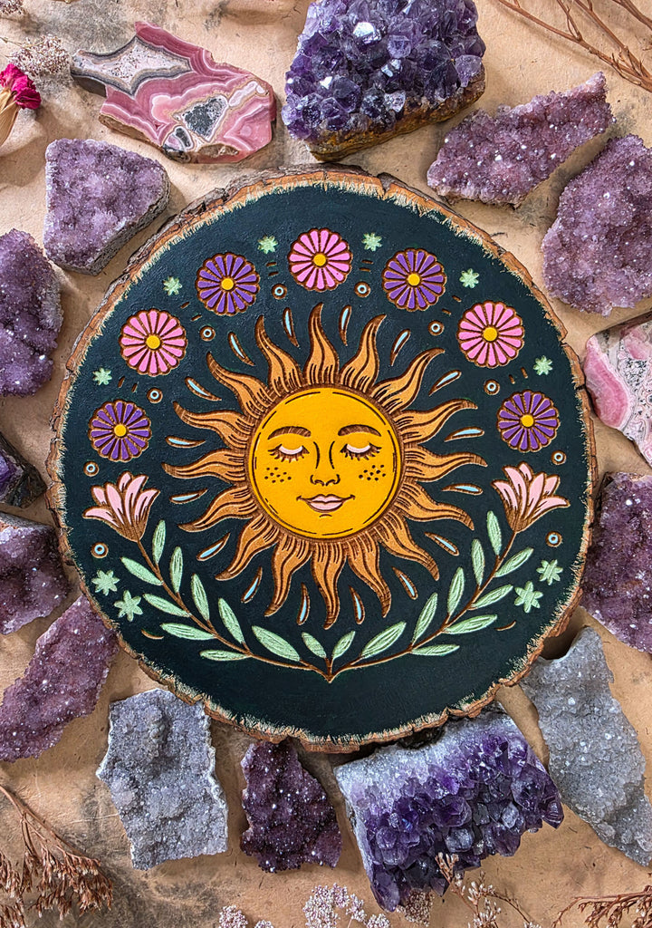Summer Solstice Gardens Wood Slice Plaque
