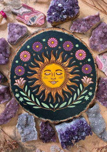 Summer Solstice Gardens Wood Slice Plaque