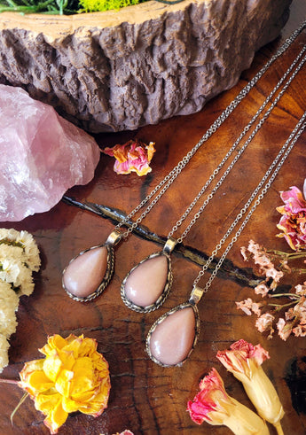 Peach Sunstone Amulet Necklaces