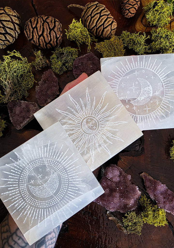 Engraved White Onyx Coasters Set of 3