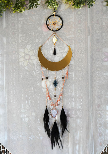 Golden Moon with Moonstone Statement Choker