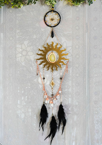 Golden Sun with Quartz Statement Choker