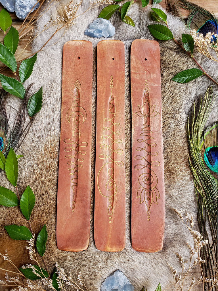Wooden Unalome Incense Holders