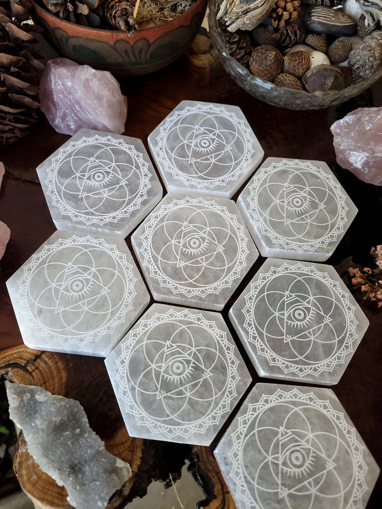 Hexagonal Minds Eye Selenite Crystal