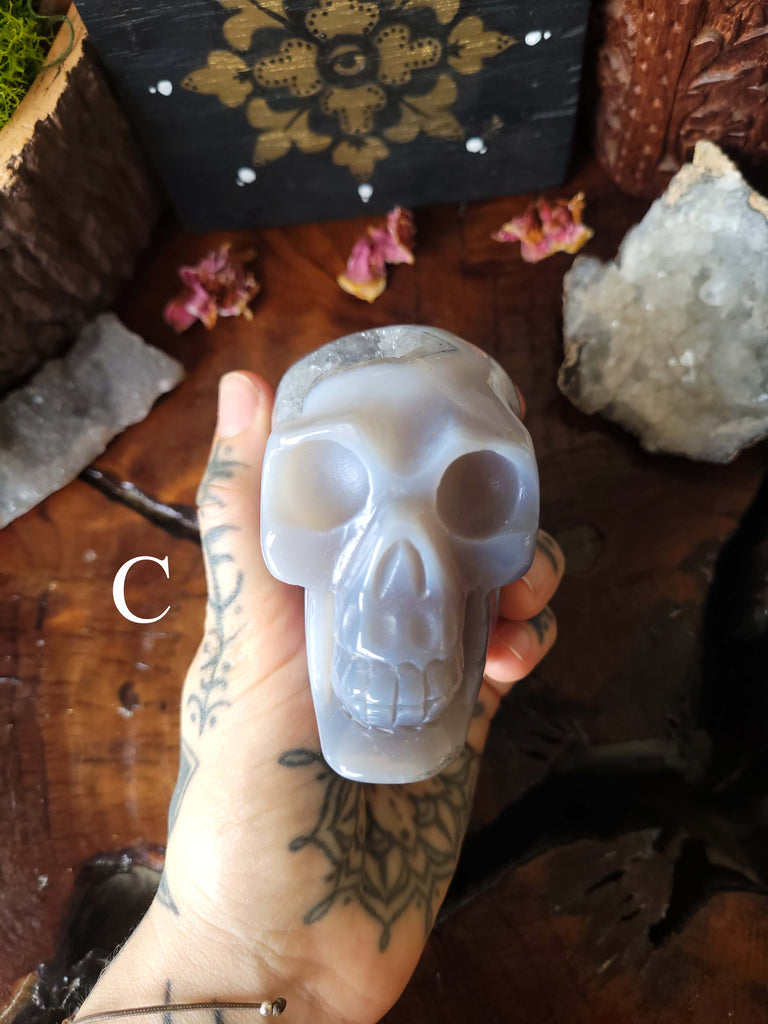 Agate Druzy Crystal Skulls