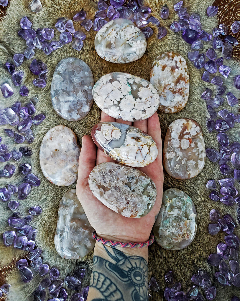 Flower Agate Crystal Pebble Stones