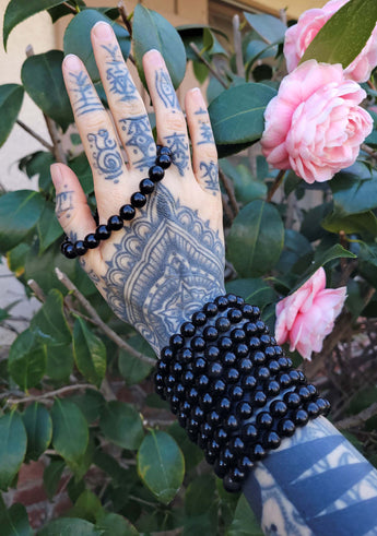 Black Obsidian Beaded Bracelet