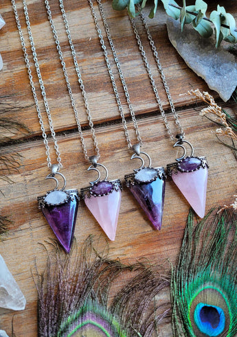 Crystal Arrow Pendant Necklaces