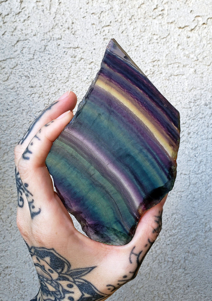 Rainbow Fluorite Crystal Slab - 04