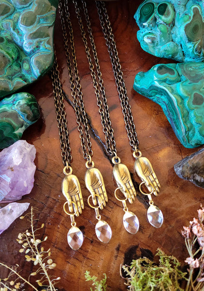 Crystal Keeper Pendant Necklace in Gold