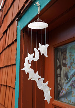 White Onyx Stars and Moons Windchime