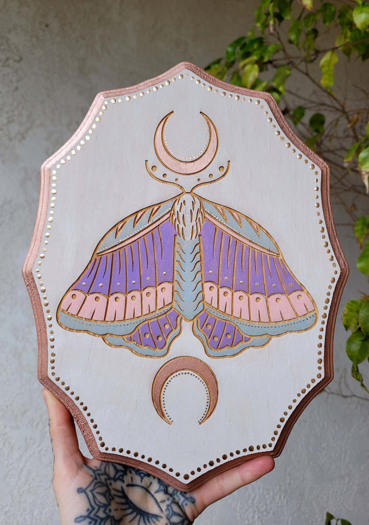 Luna Moth Wooden Plaque